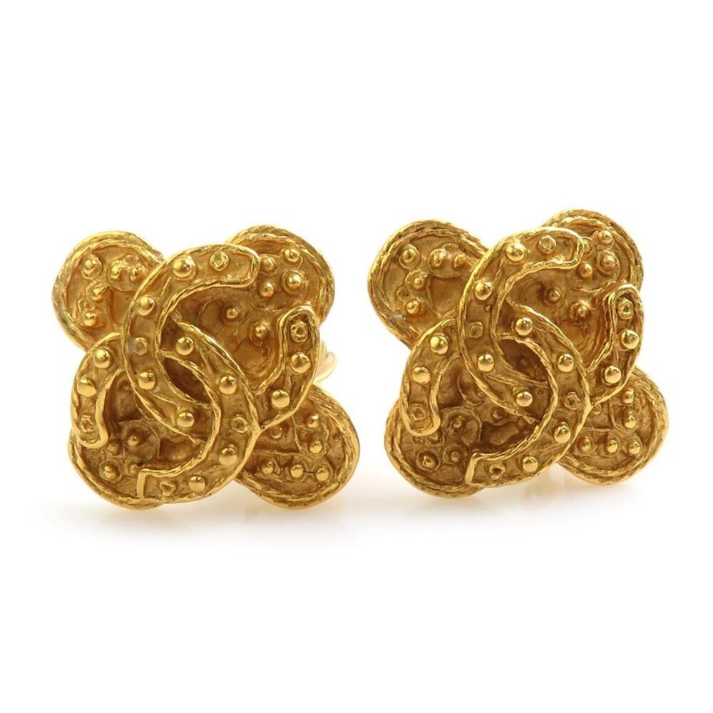 CHANEL Gold Logo Earrings - Picture 2 of 5